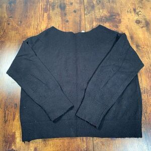 Anthropologie Moth Dancer Sweater Size Medium Black Off Shoulder‎ Balloon Sleeve